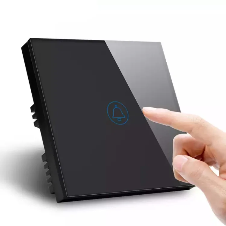Touch Screen Glass Panel Door Bell Black
