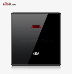 Full Glass 45A DP switch with LED Black