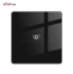 Full Glass Dish TV Socket Black