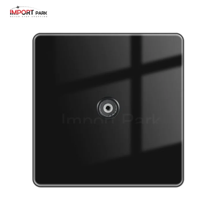 Full Glass Dish TV Socket Black
