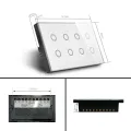 WiFi 4-Gang Smart Touch Screen Glass Panel Wall Switch with Fan Speed Control Black thumbnail 4