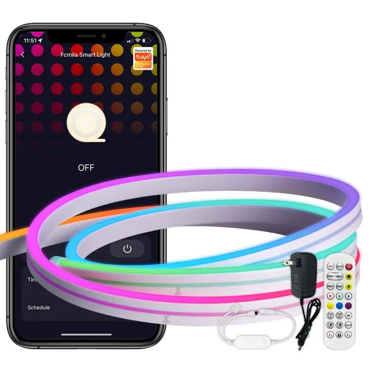 Tuya Smart LED Strip Light SMD 5050 Outdoor IP65 Waterproof 10w 5m Wifi Bluetooth RGB Led Strip Light - ছবি 4