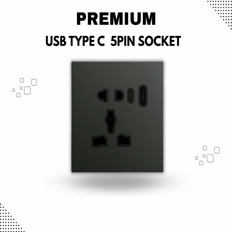 Premium USB Type-C 5Pin Smart Socket | Universal Outlet with Smart Control