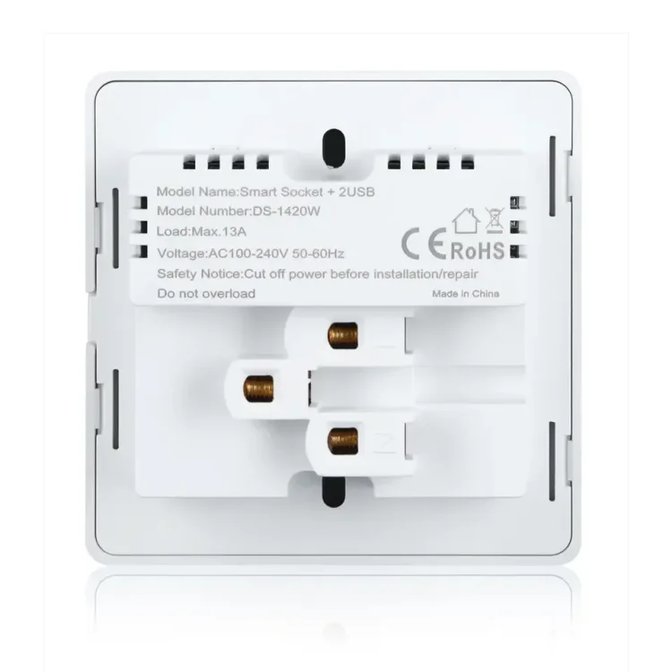 Wifi USB and 5 pin Socket 10A Round Corner White - ছবি 8