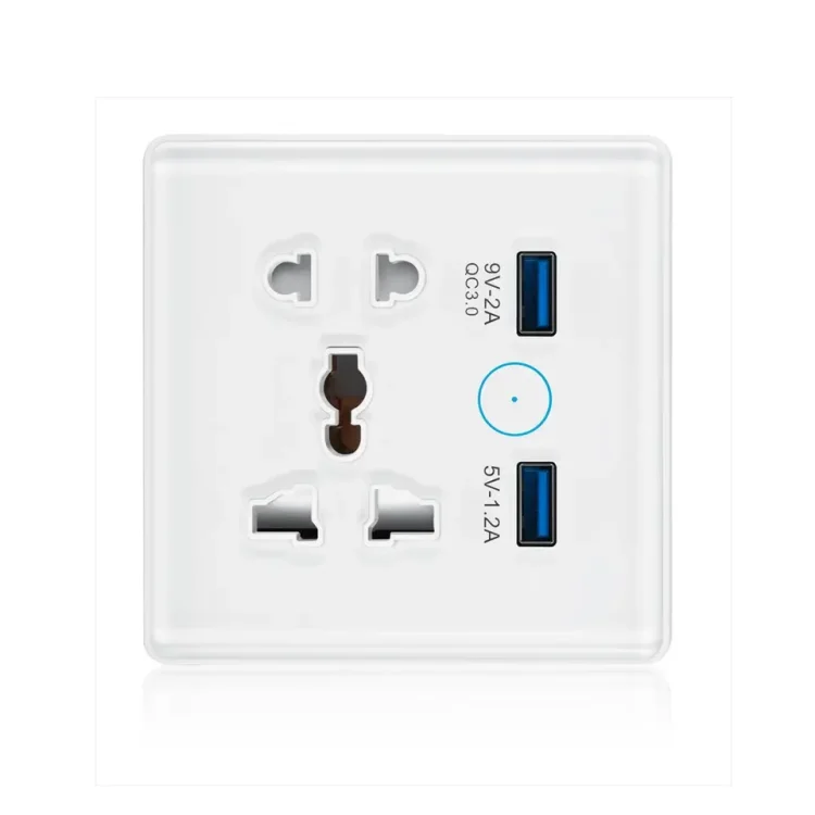 Wifi USB and 5 pin Socket 10A Round Corner White - ছবি 2