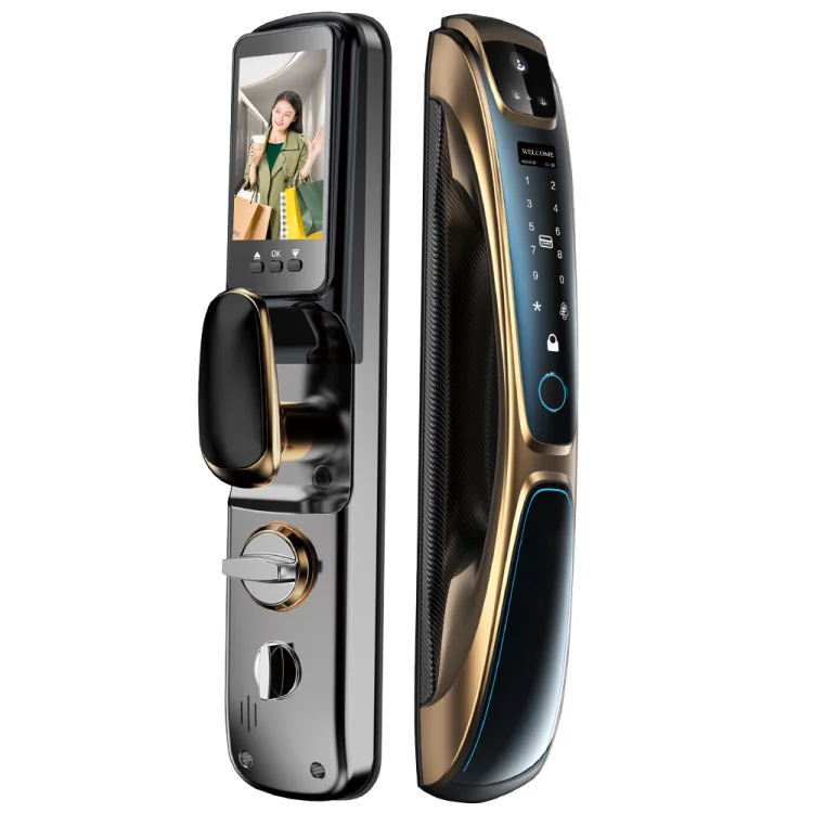 L26 Premium Golden Smart Door Lock with 3D Face Recognition - ছবি 2