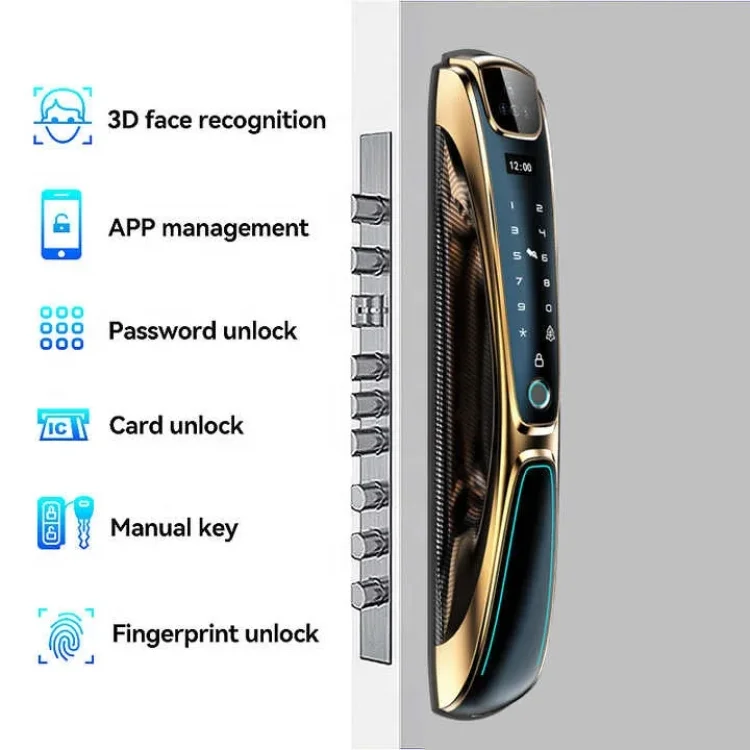 L26 Premium Golden Smart Door Lock with 3D Face Recognition - ছবি 8