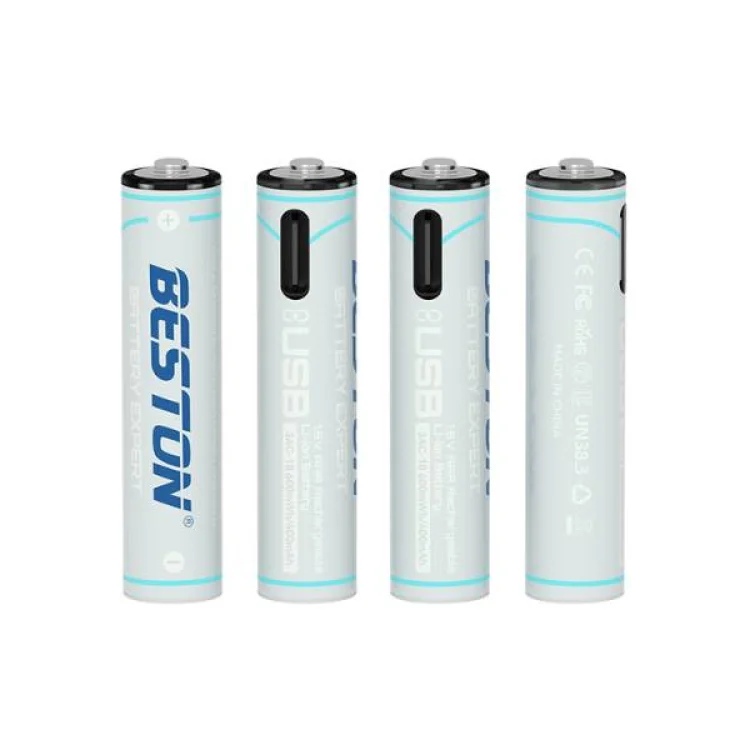 Beston AAA Lithium Rechargeable Battery Type-C Charging Port (4Pcs Pack) Original - ছবি 3