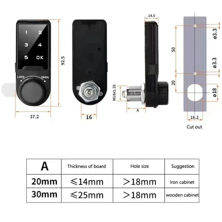 Digital Combination Lock for Drawers and Cabinets - ছবি 6