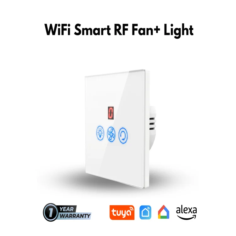Wifi Smart Fan and Light Switch RF White