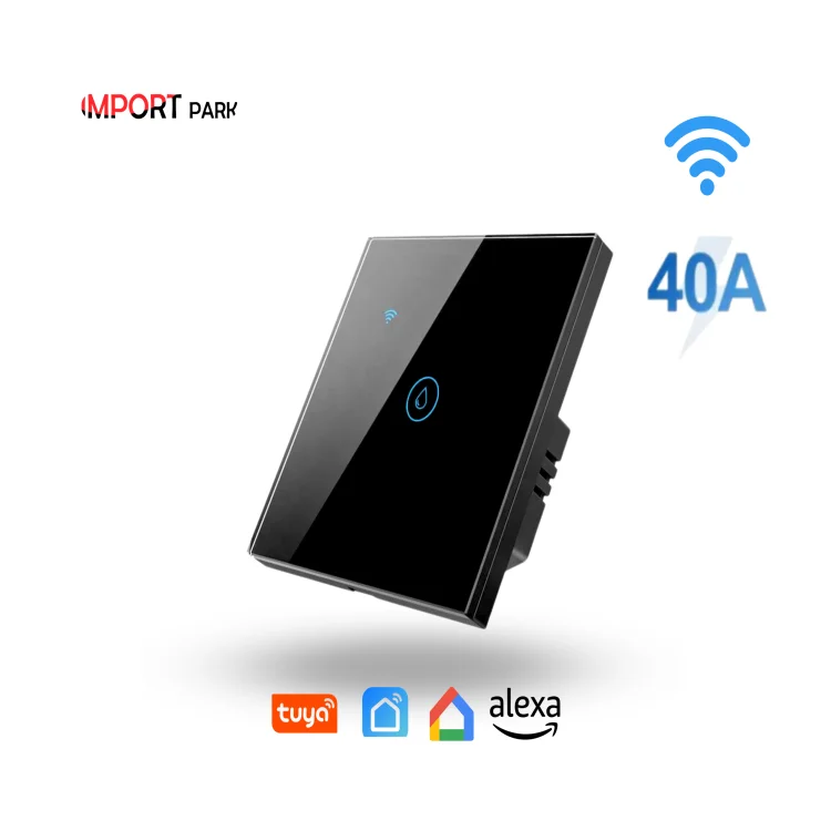 Wifi 40A DP Geyser Switch Single Button Black